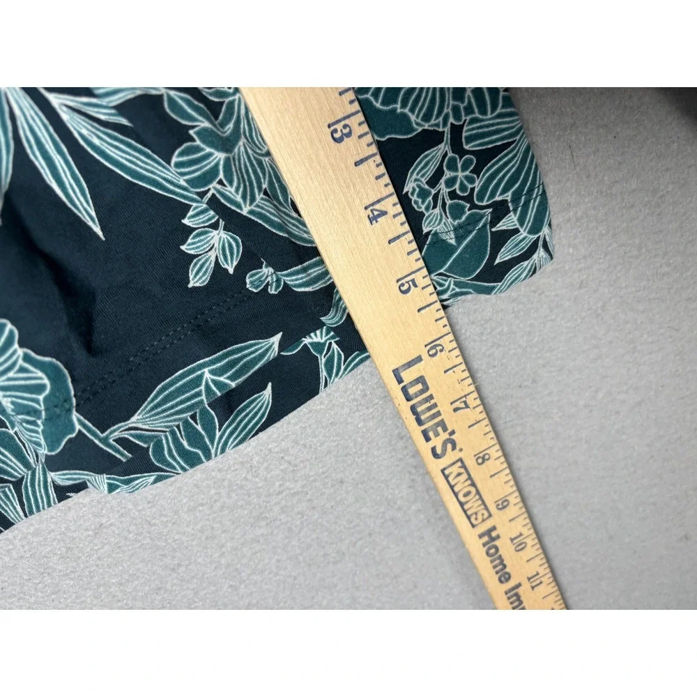 J Jill Wearever Shorts Womens Large Teal Floral Pull On Wide Leg Rayon Print